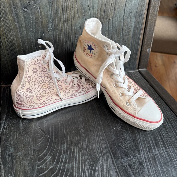 Converse Chuck Taylor All Star Hi Top Floral Canvas Sneakers Women’s 5.5 - Picture 2 of 4